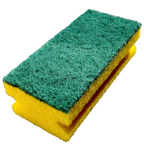 Rengöringssvamp gul/vit 140x70 mm med grepp